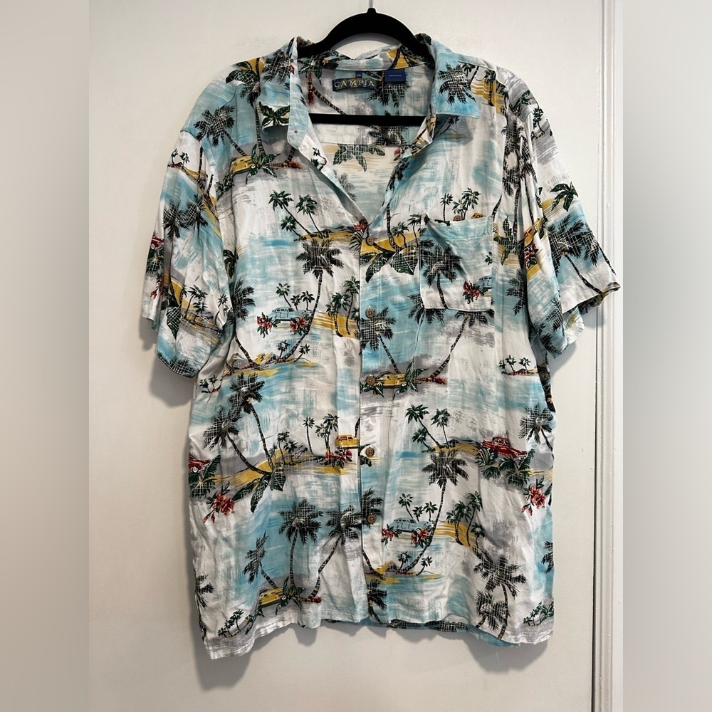 Vintage 90s Campia Moda Hawaiian Shirt Size Mens 2 XL Floral Short Sleeve Button